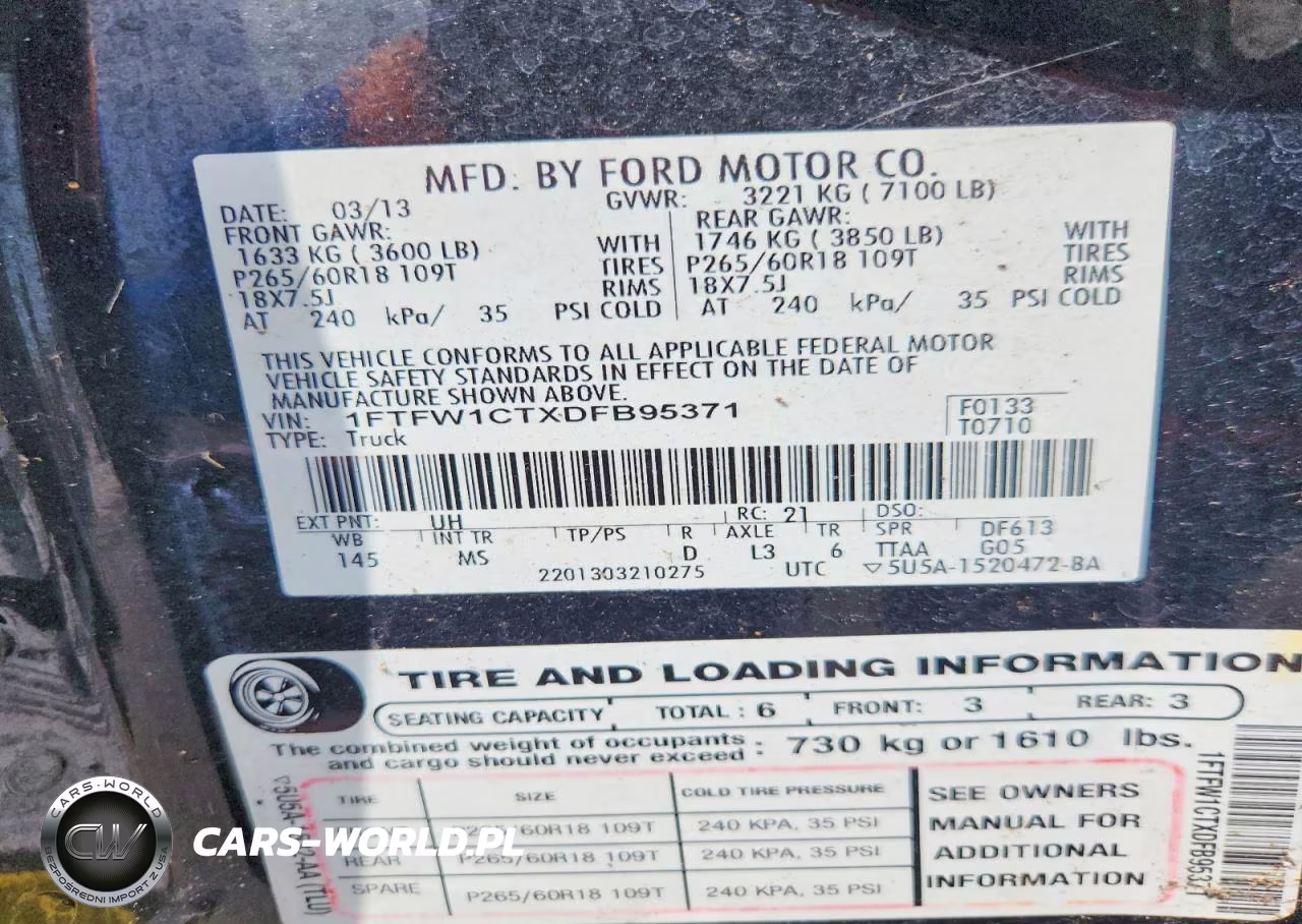 2013 Ford F150 Supercrew VIN:1FTFW1CTXDFB95371 - 12