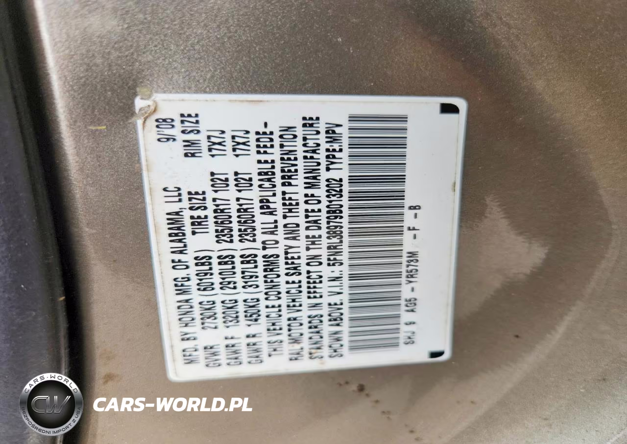 2009 Honda Odyssey Touring VIN:5FNRL38979B013202 - 13