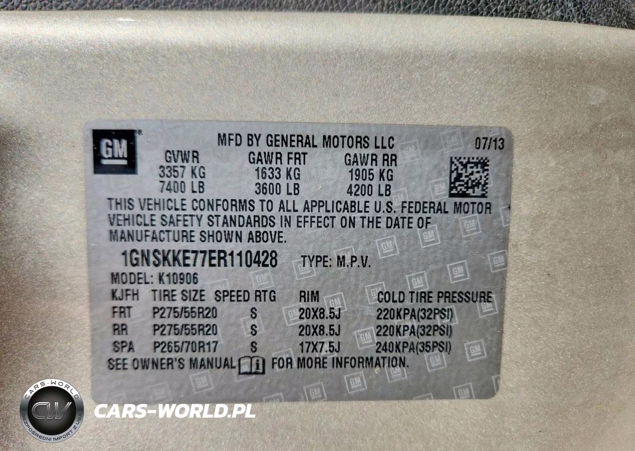 2014 Chevrolet Suburban K1500 Ltz VIN:1GNSKKE77ER110428 - 13