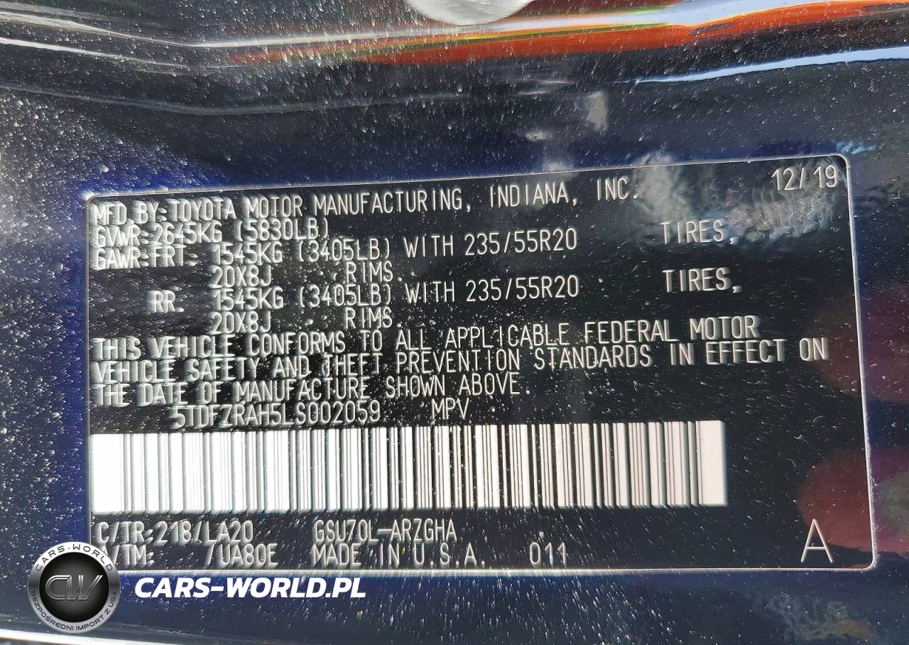 2020 Toyota Highlander Platinum VIN:5TDFZRAH5LS002059 - 13