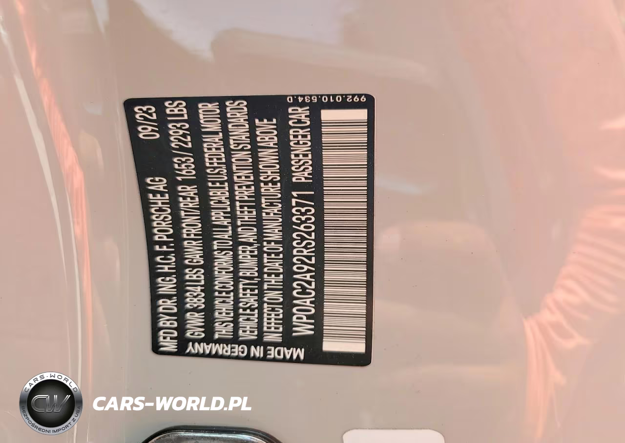 2024 Porsche 911 Gt3-Gt3 Touring VIN:WP0AC2A92RS263371 - 12
