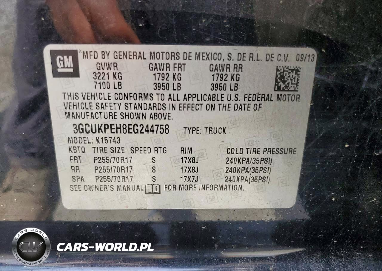 2014 Chevrolet Silverado K1500 VIN:3GCUKPEH8EG244758 - 12