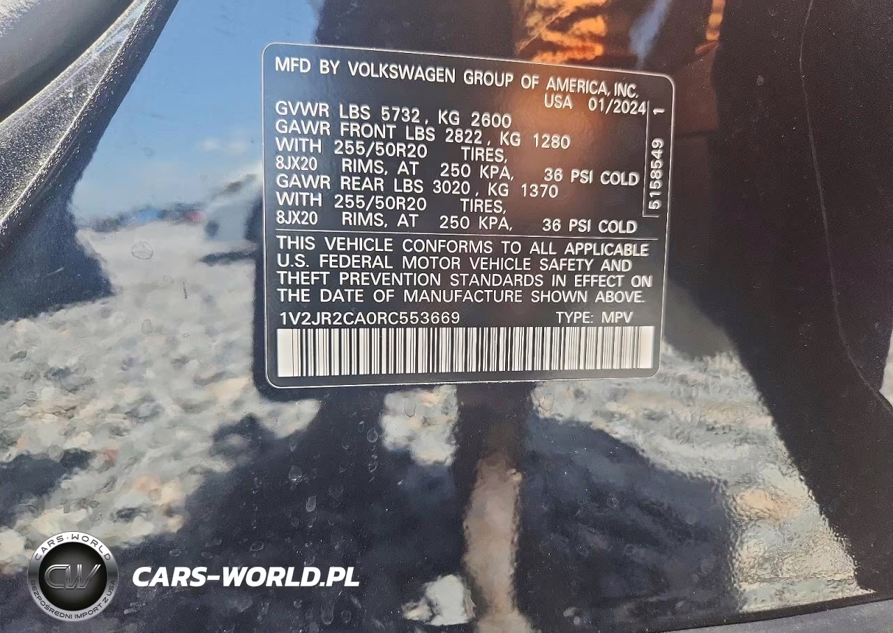 2024 Volkswagen Atlas Se VIN:1V2JR2CA0RC553669 - 14