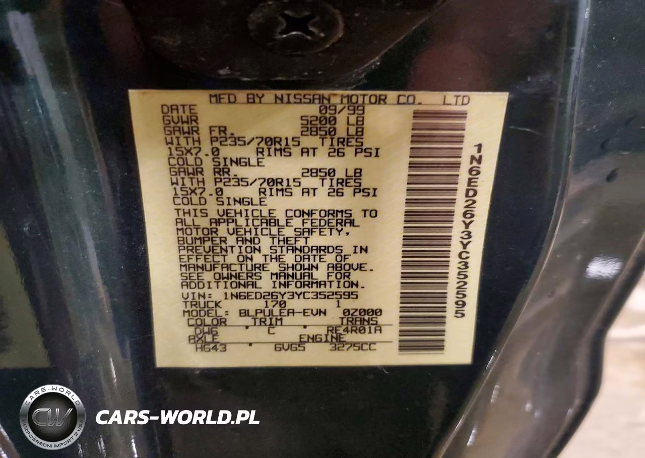 2000 Nissan Frontier Xe-V6 VIN:1N6ED26Y3YC352595 - 13