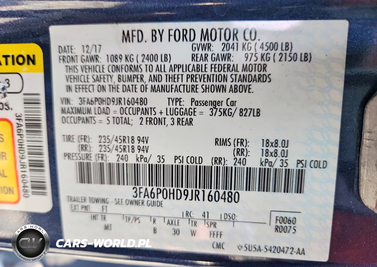 2018 Ford Fusion Se VIN:3FA6P0HD9JR160480 - 12
