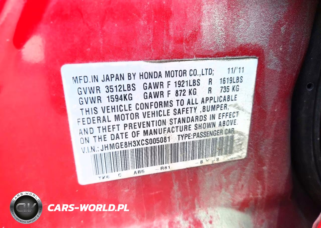 2012 Honda Fit VIN:JHMGE8H3XCS005081 - 12