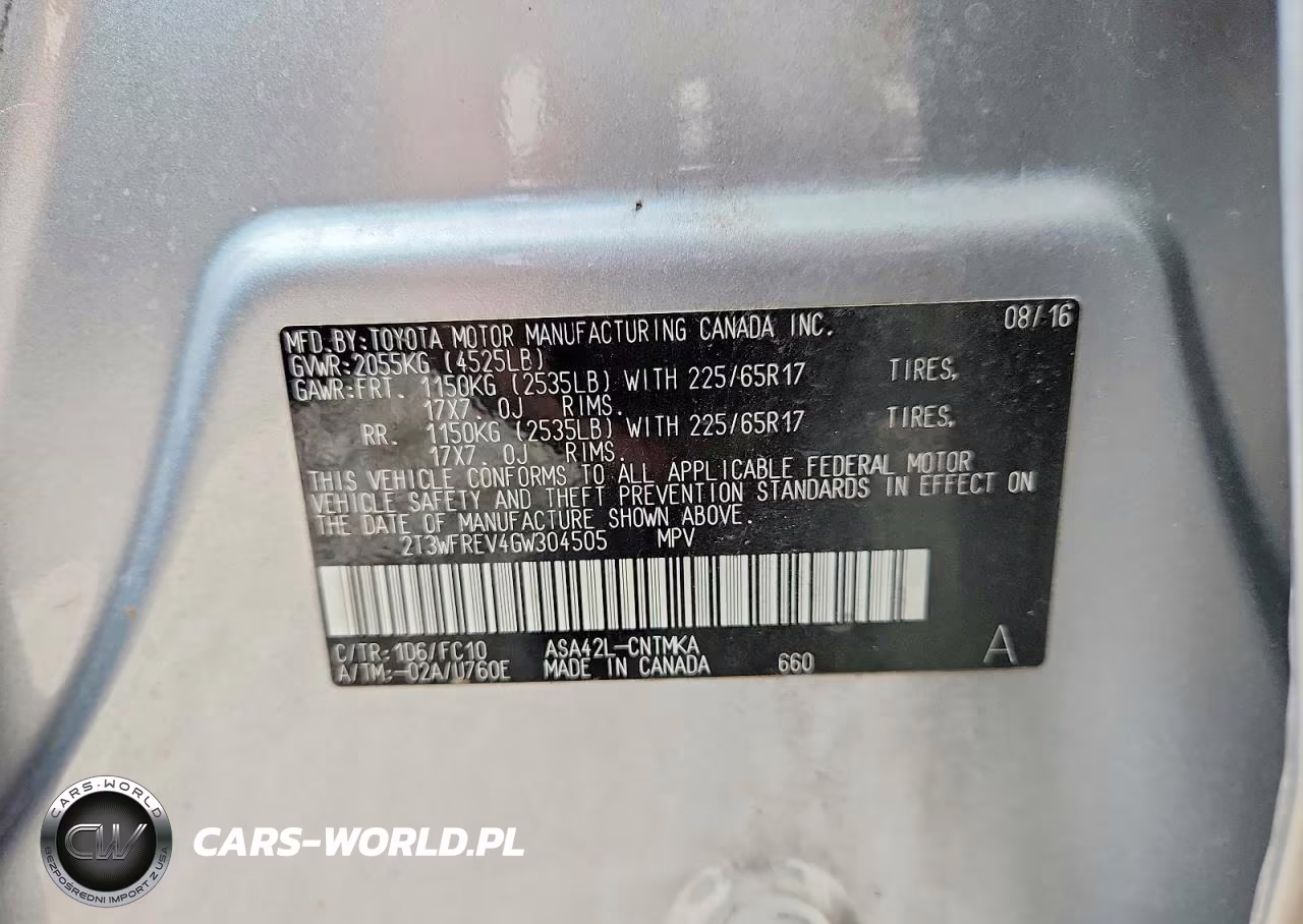 2016 Toyota Rav4 Xle VIN:2T3WFREV4GW304505 - 13