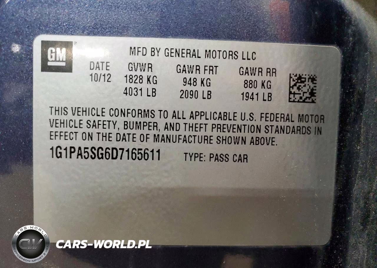 2013 Chevrolet Cruze Ls Auto VIN:1G1PA5SG6D7165611 - 12