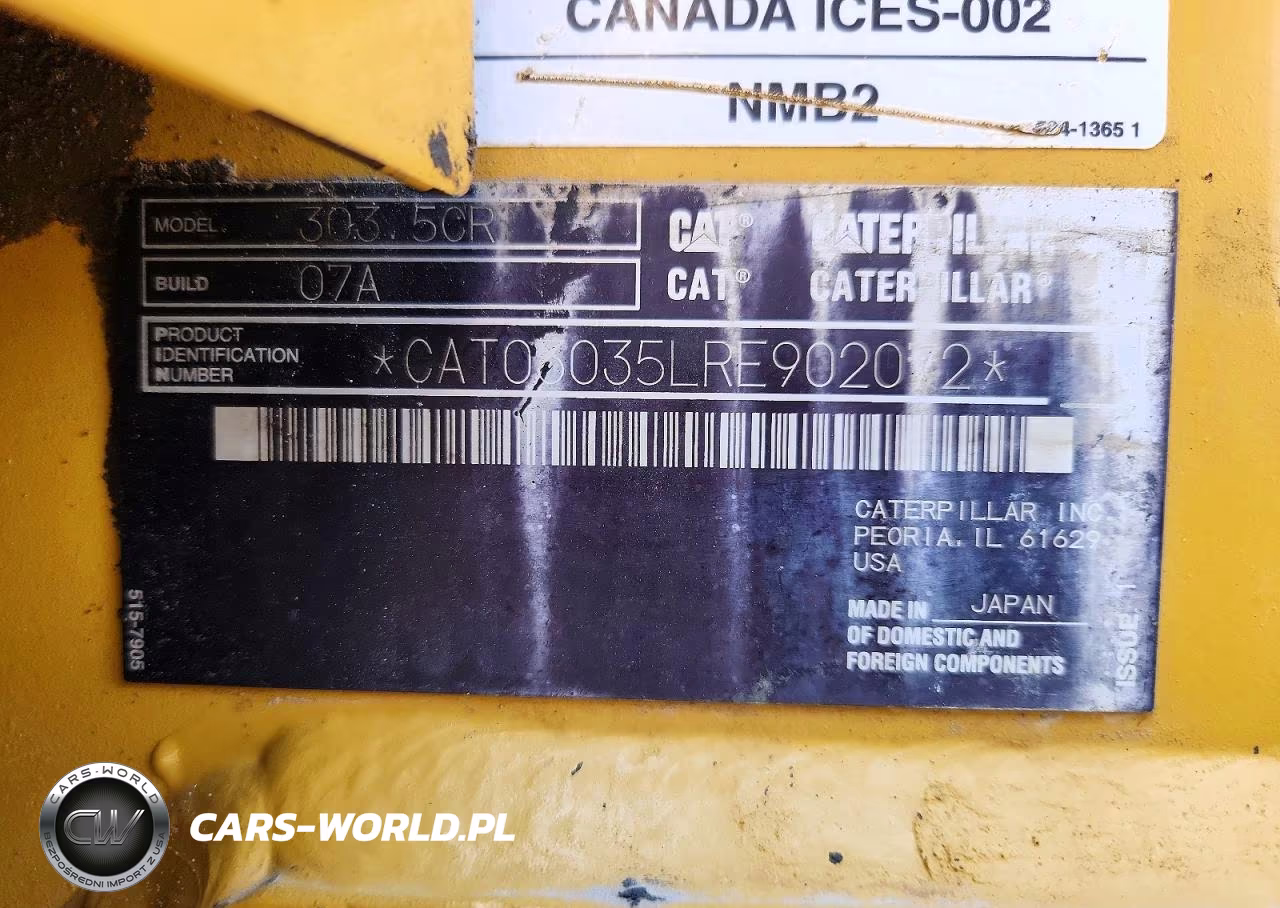 2022 Caterpillar 303.5Cr Mini Excavator VIN:CAT03035LRE902072 - 10