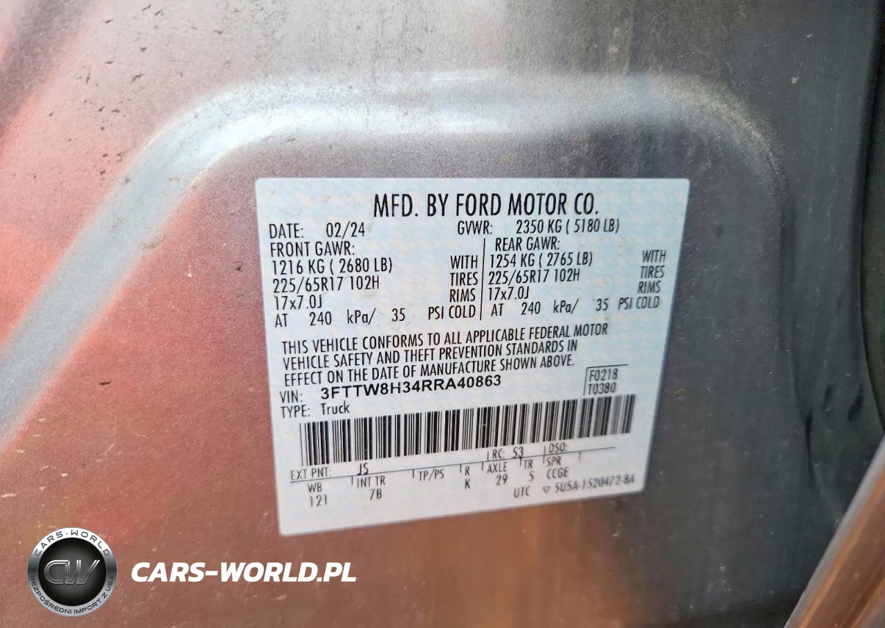 2024 Ford Maverick Xlt VIN:3FTTW8H34RRA40863 - 12