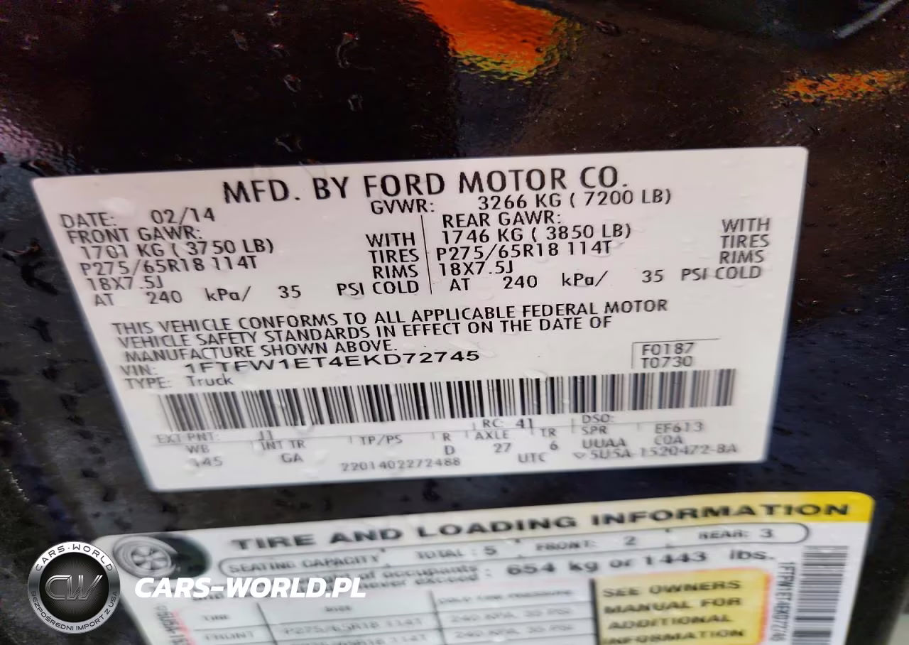 2014 Ford F150 Supercrew VIN:1FTFW1ET4EKD72745 - 12
