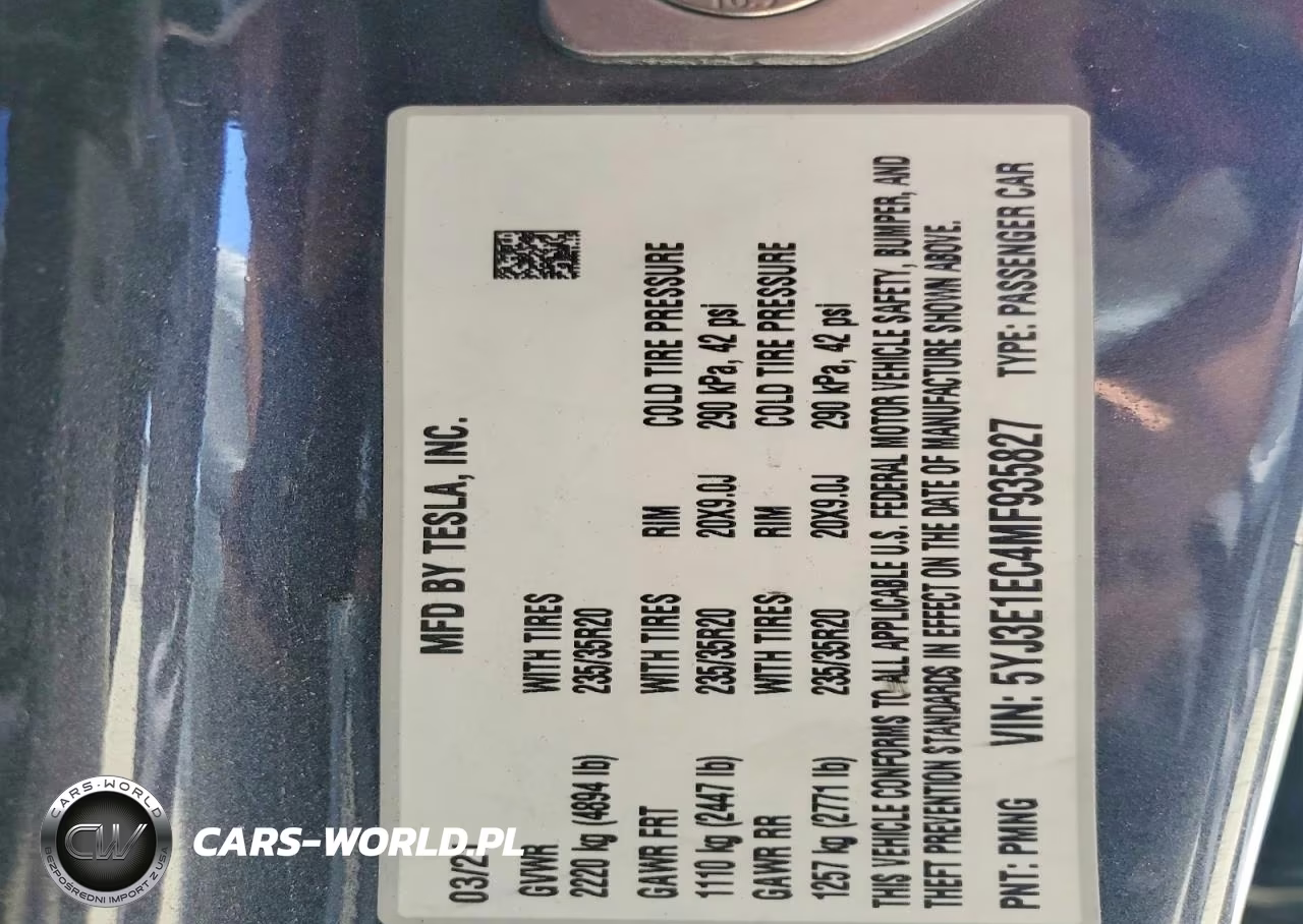2021 Tesla Model 3 VIN:5YJ3E1EC4MF935827 - 12