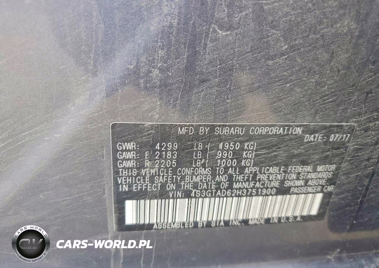 2017 Subaru Impreza Premium Plus VIN:4S3GTAD62H3751900 - 12