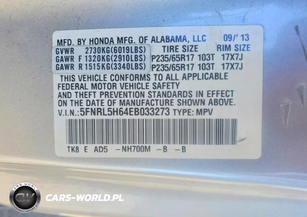 2014 Honda Odyssey Exl VIN:5FNRL5H64EB033273 - 12