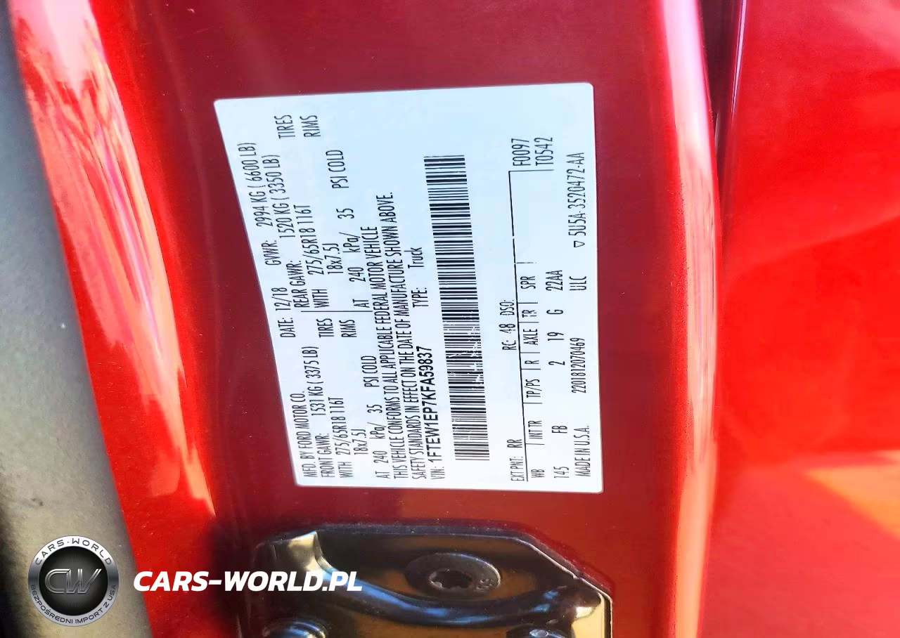 2019 Ford F150 Supercrew VIN:1FTEW1EP7KFA59837 - 12