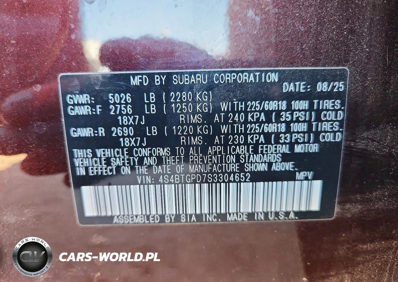 2025 Subaru Outback Touring VIN:4S4BTGPD7S3304652 - 13