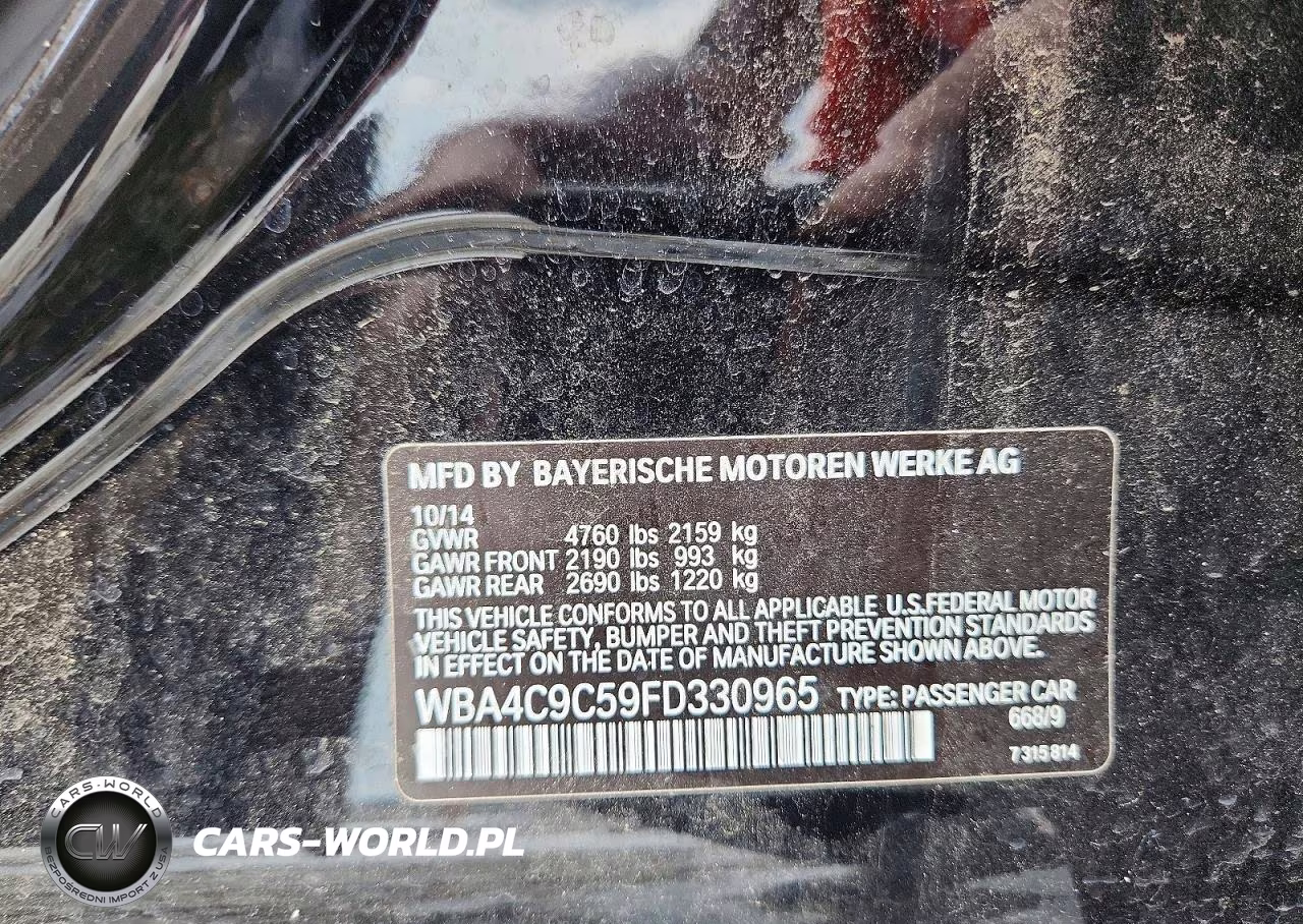 2015 BMW 428 Xi Gran Coupe Sulev VIN:WBA4C9C59FD330965 - 13