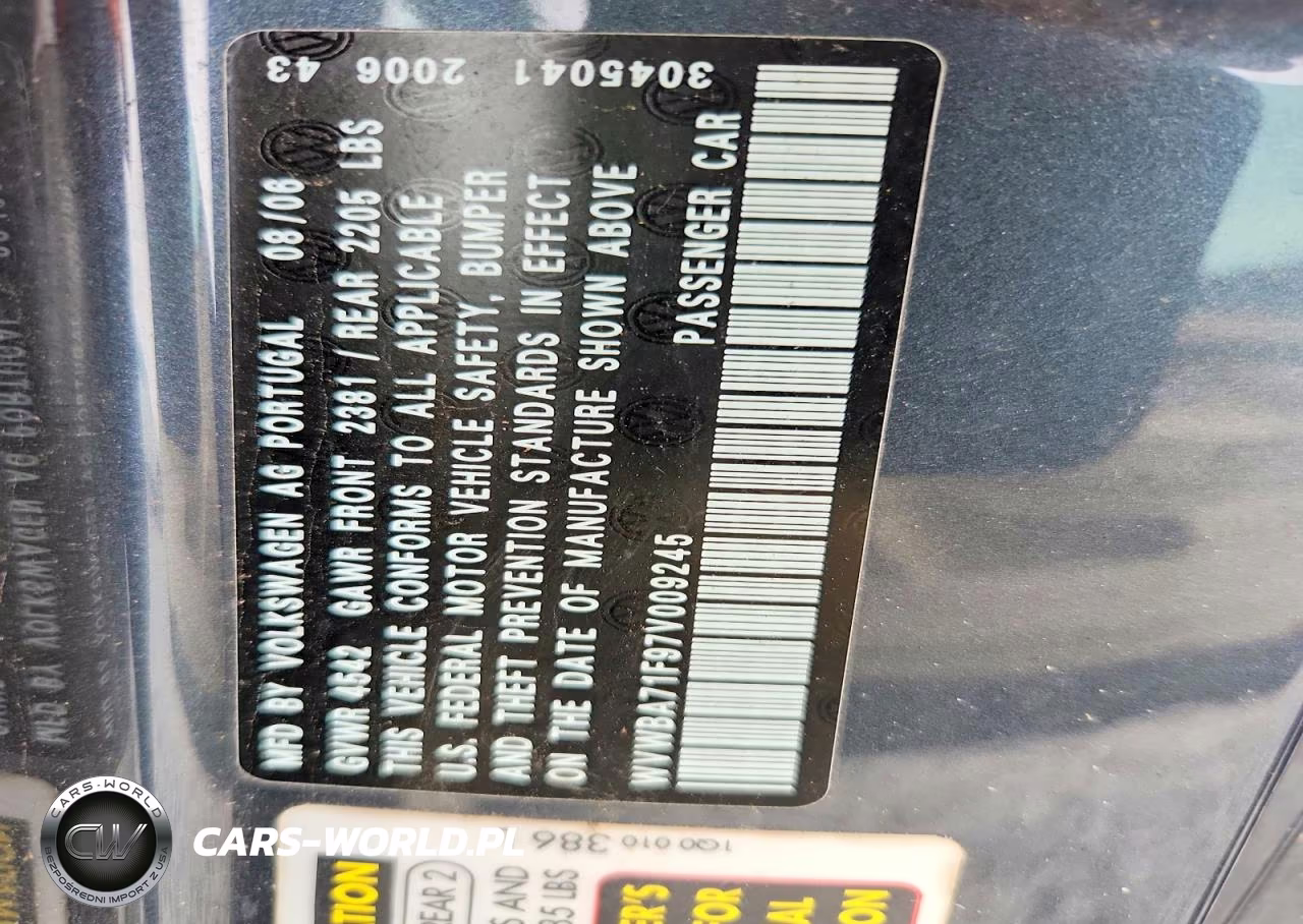 2007 Volkswagen Eos 2.0T VIN:WVWBA71F97V009245 - 12