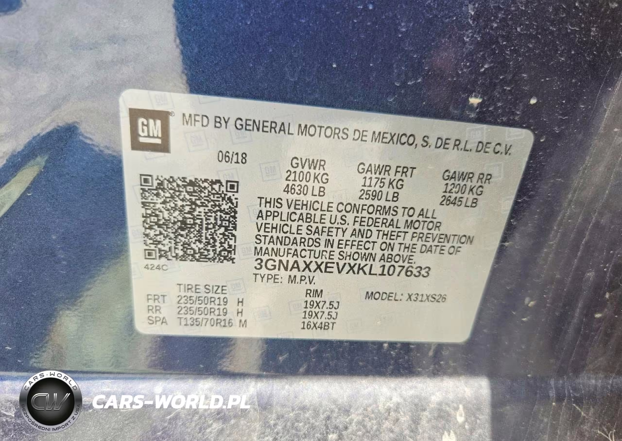 2019 Chevrolet Equinox VIN:3GNAXXEVXKL107633 - 13