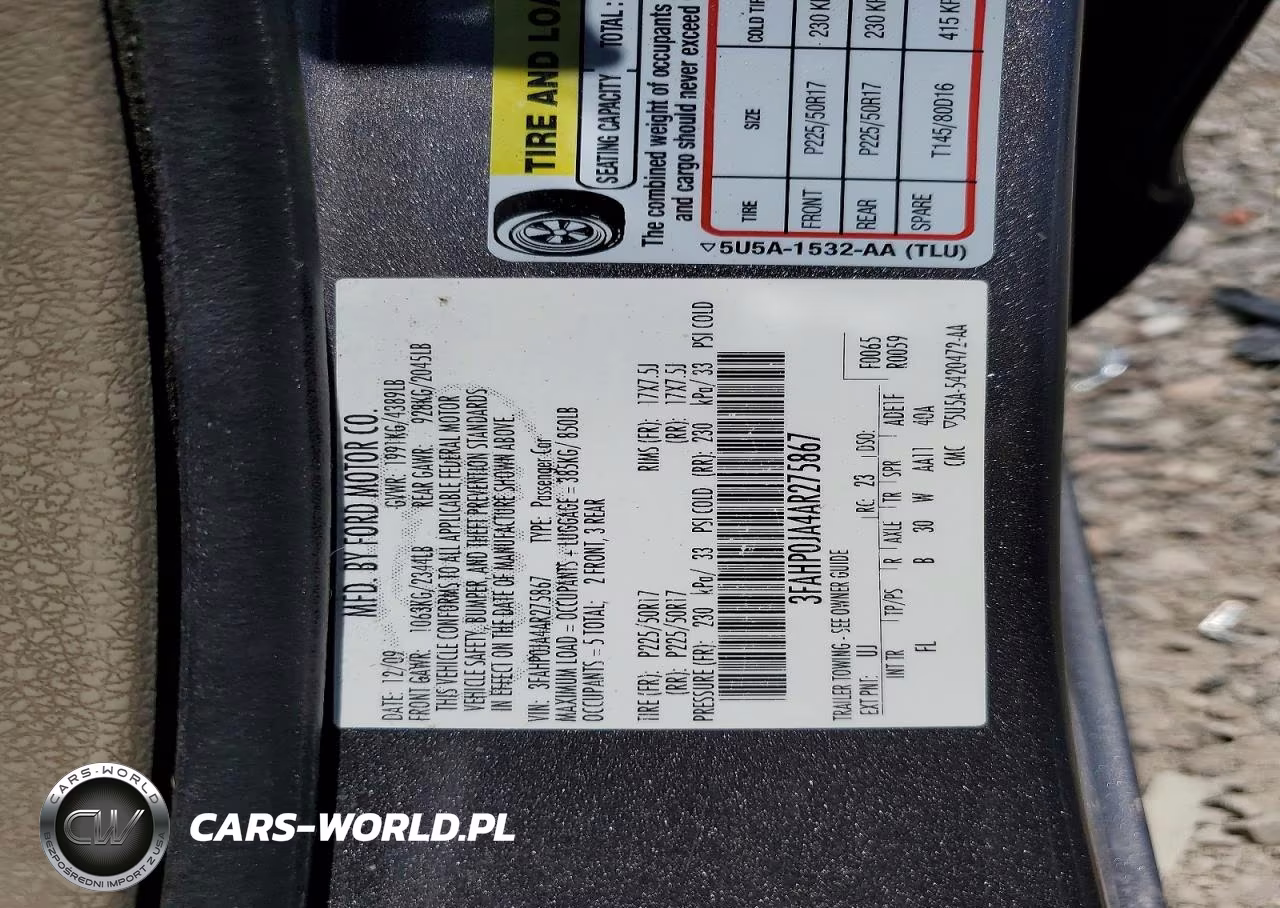 2010 Ford Fusion Sel VIN:3FAHP0JA4AR275867 - 12
