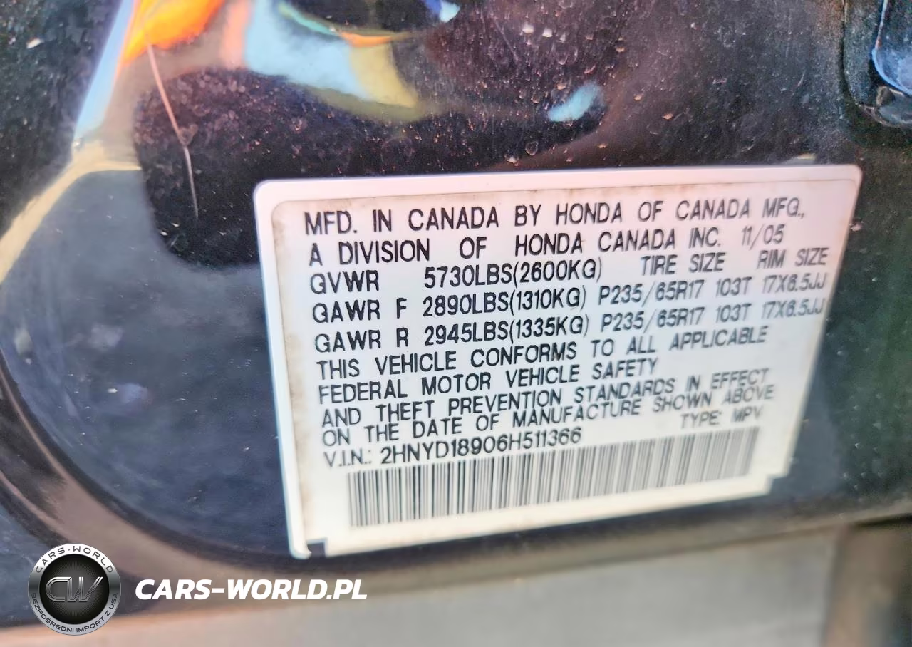2006 Acura Mdx Touring VIN:2HNYD18906H511366 - 13