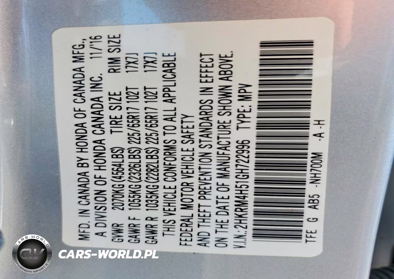 2016 Honda Cr-V Ex VIN:2HKRM4H51GH722996 - 12