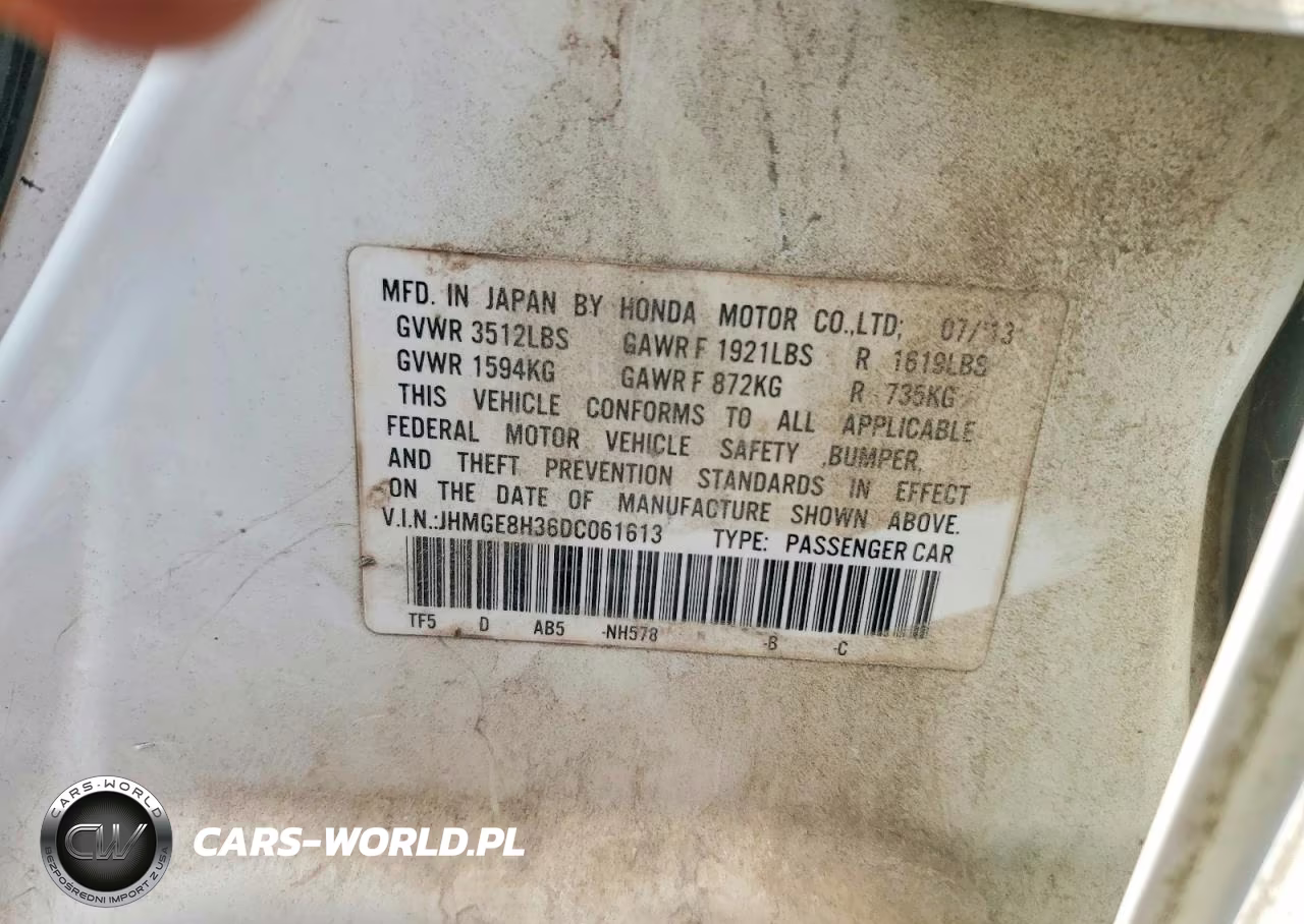 2013 Honda Fit VIN:JHMGE8H36DC061613 - 12