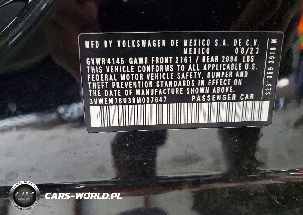 2024 Volkswagen Jetta Se VIN:3VWEM7BU3RM007647 - 12
