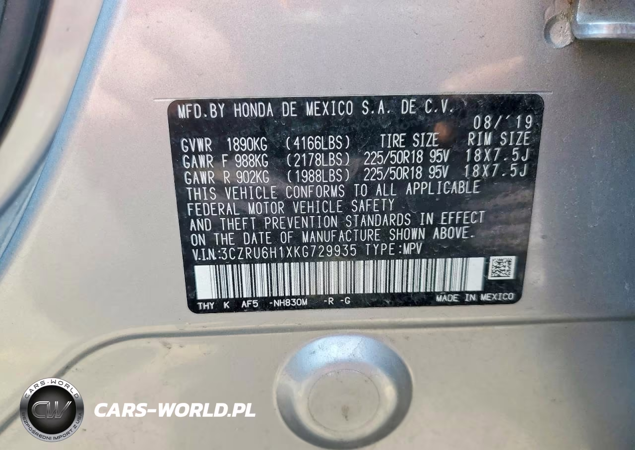 2019 Honda Hr-V Sport VIN:3CZRU6H1XKG729935 - 13