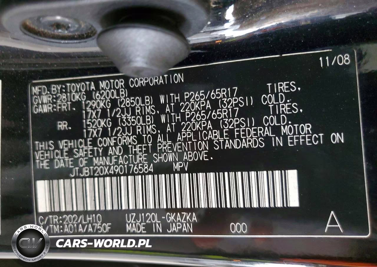 2009 Lexus Gx 470 VIN:JTJBT20X490176584 - 12