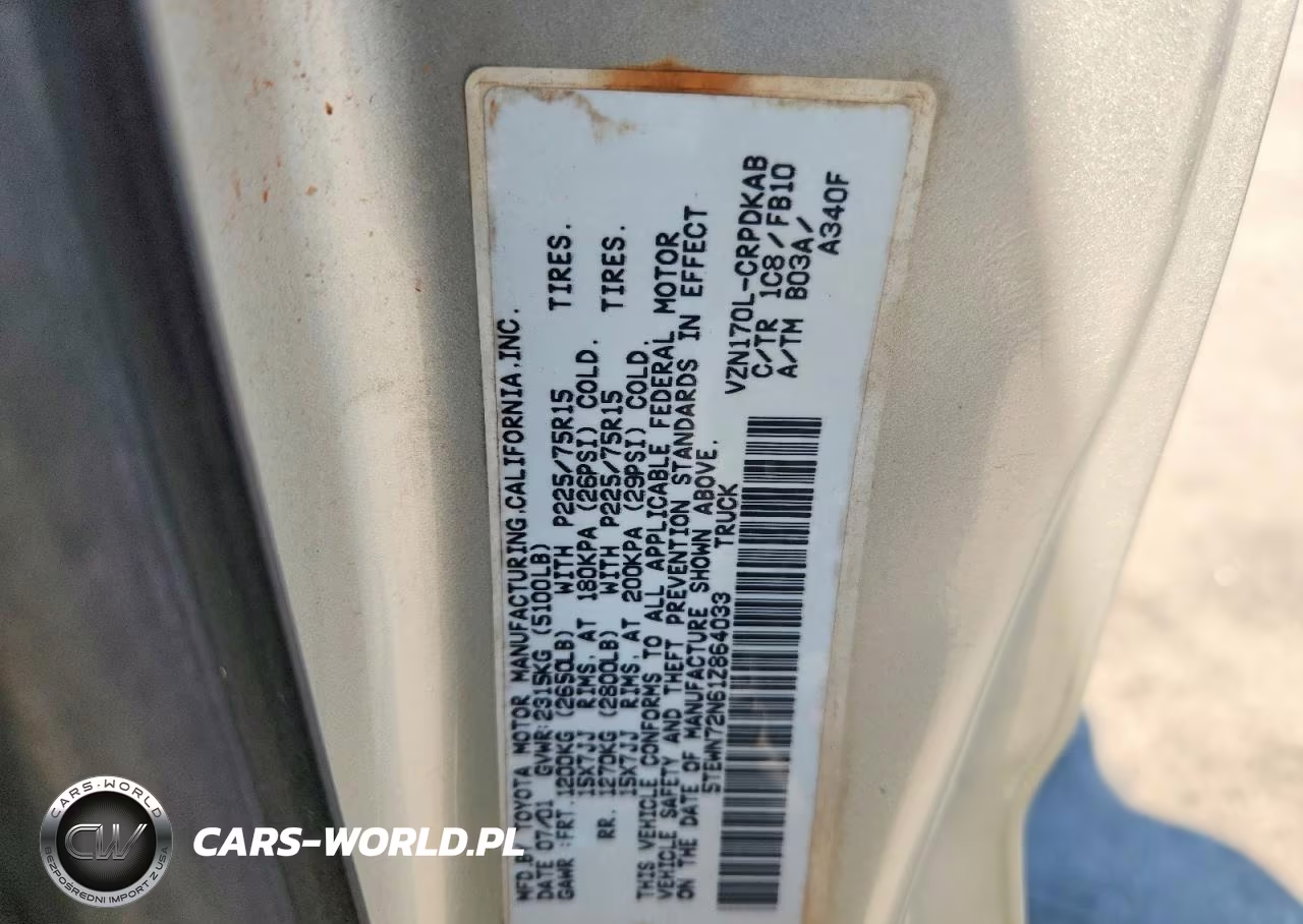2001 Toyota Tacoma Xtracab VIN:5TEWN72N61Z864033 - 12