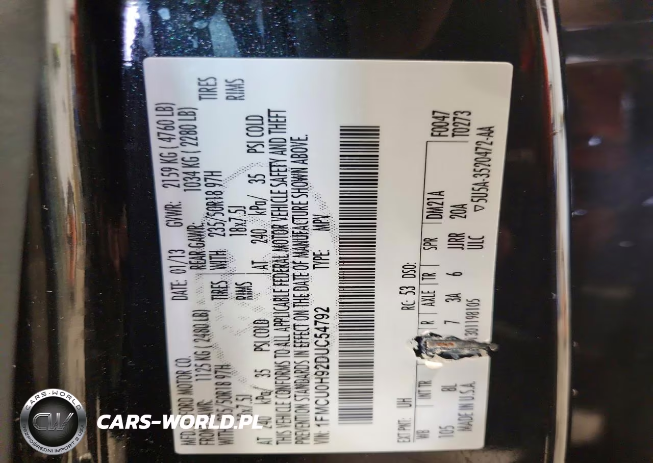 2013 Ford Escape Sel VIN:1FMCU0H92DUC54792 - 13