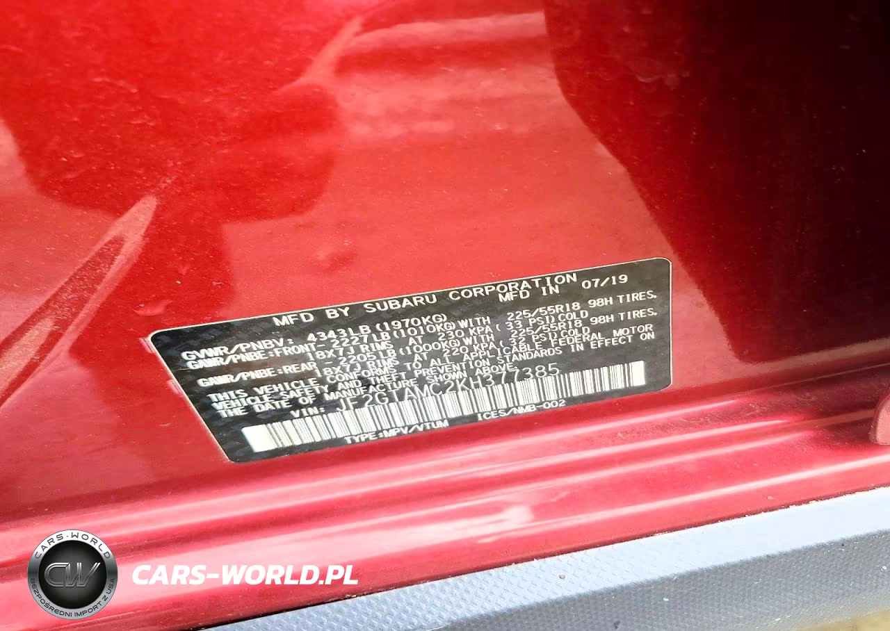 2019 Subaru Crosstrek Limited VIN:JF2GTAMC2KH377385 - 13