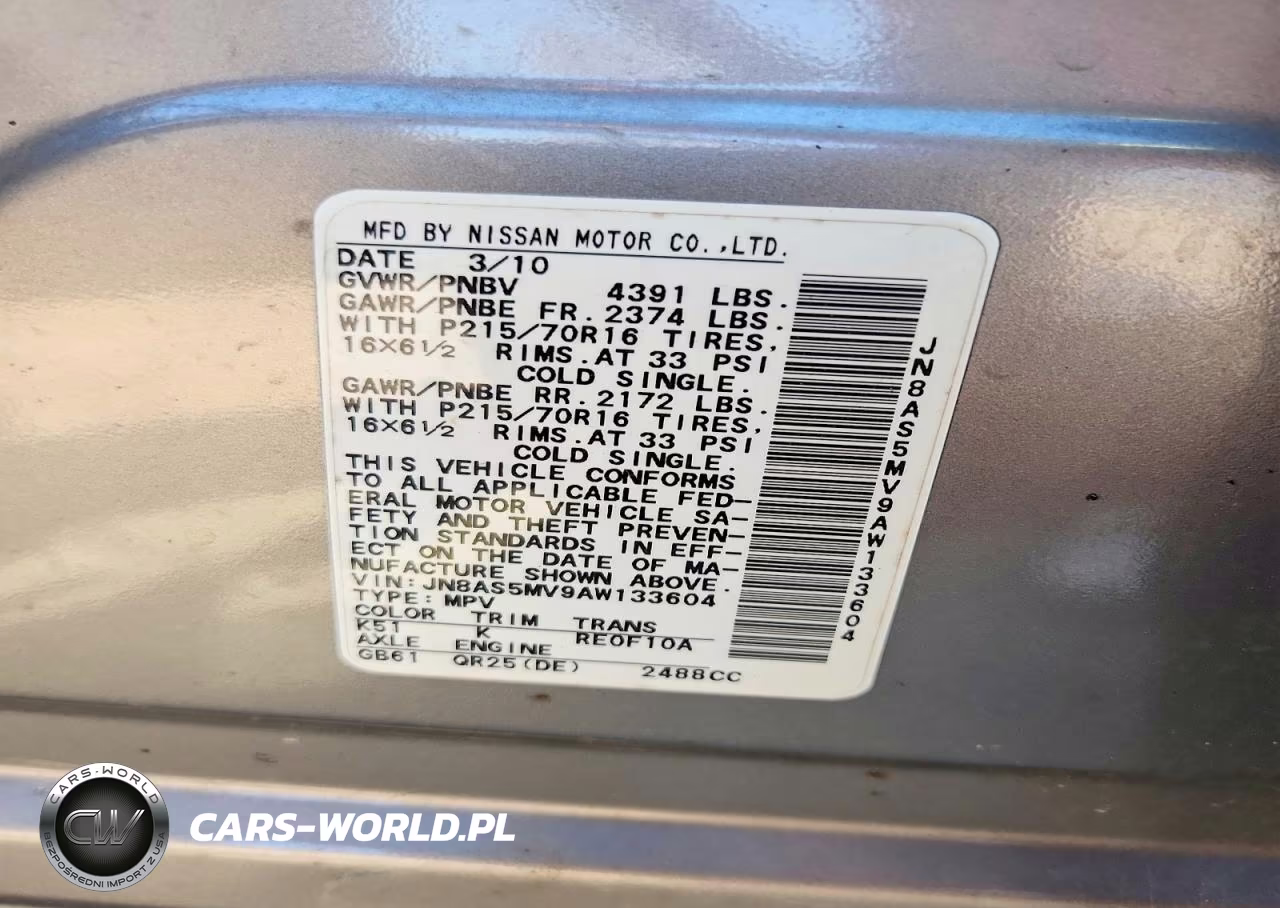 2010 Nissan Rogue S-Sl-Krom VIN:JN8AS5MV9AW133604 - 14