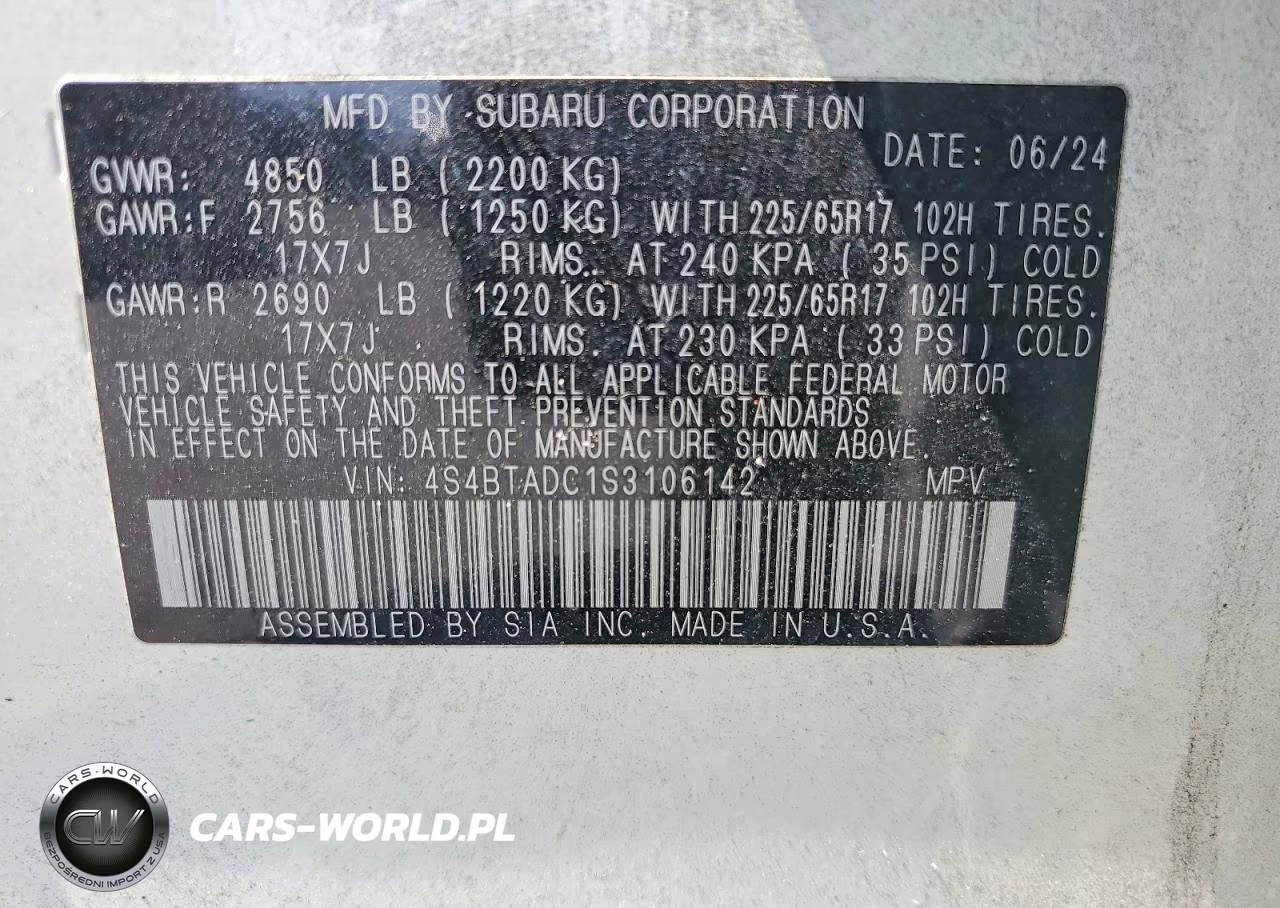 2025 Subaru Outback Premium VIN:4S4BTADC1S3106142 - 14