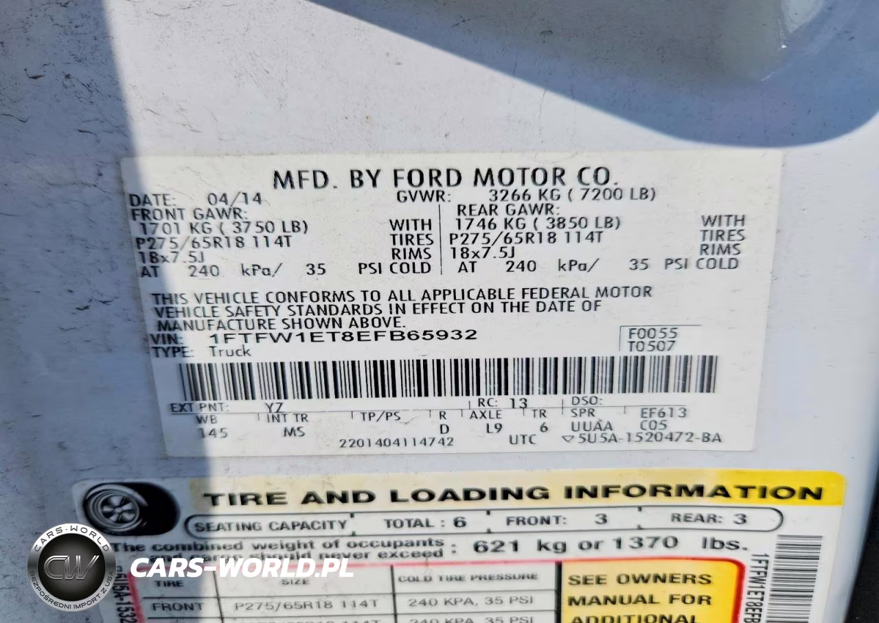 2014 Ford F150 Supercrew VIN:1FTFW1ET8EFB65932 - 13