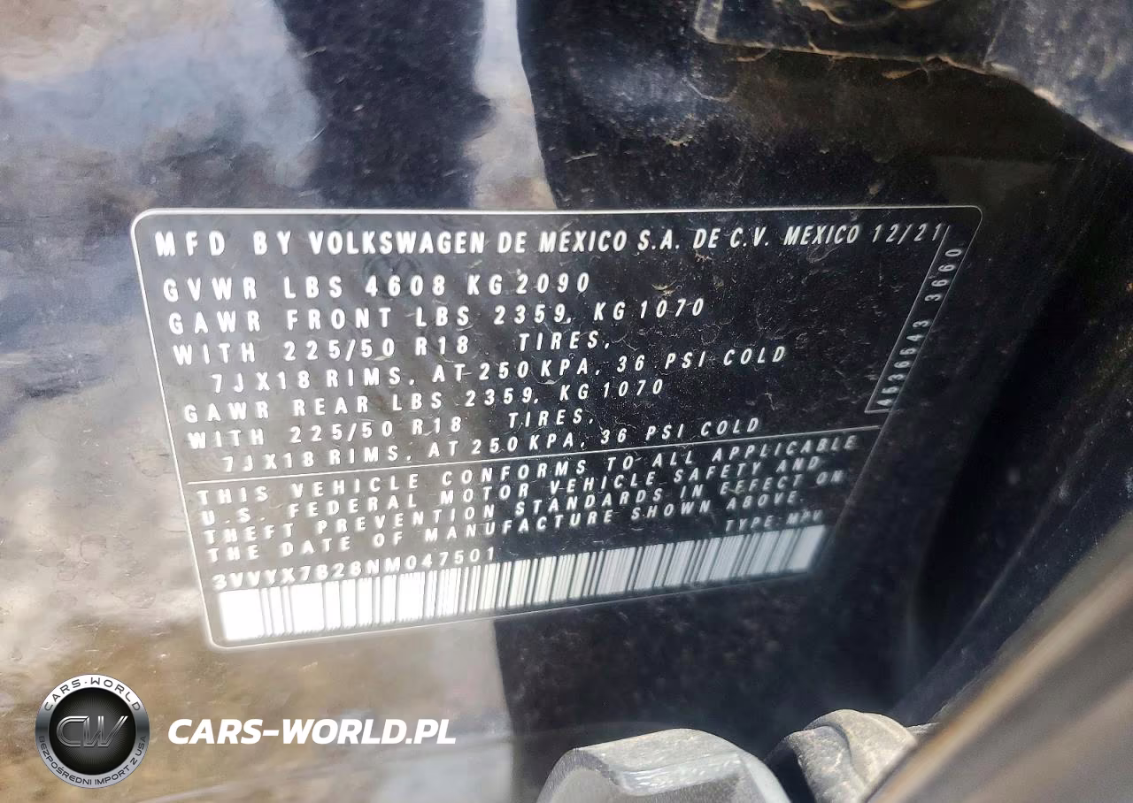 2022 Volkswagen Taos Se VIN:3VVYX7B28NM047501 - 13