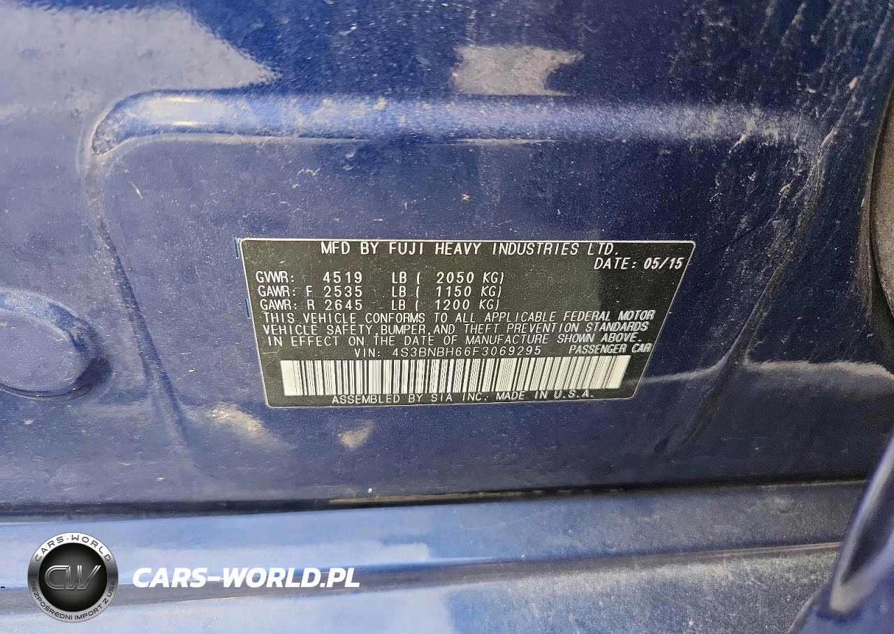 2015 Subaru Legacy 2.5I Premium VIN:4S3BNBH66F3069295 - 12
