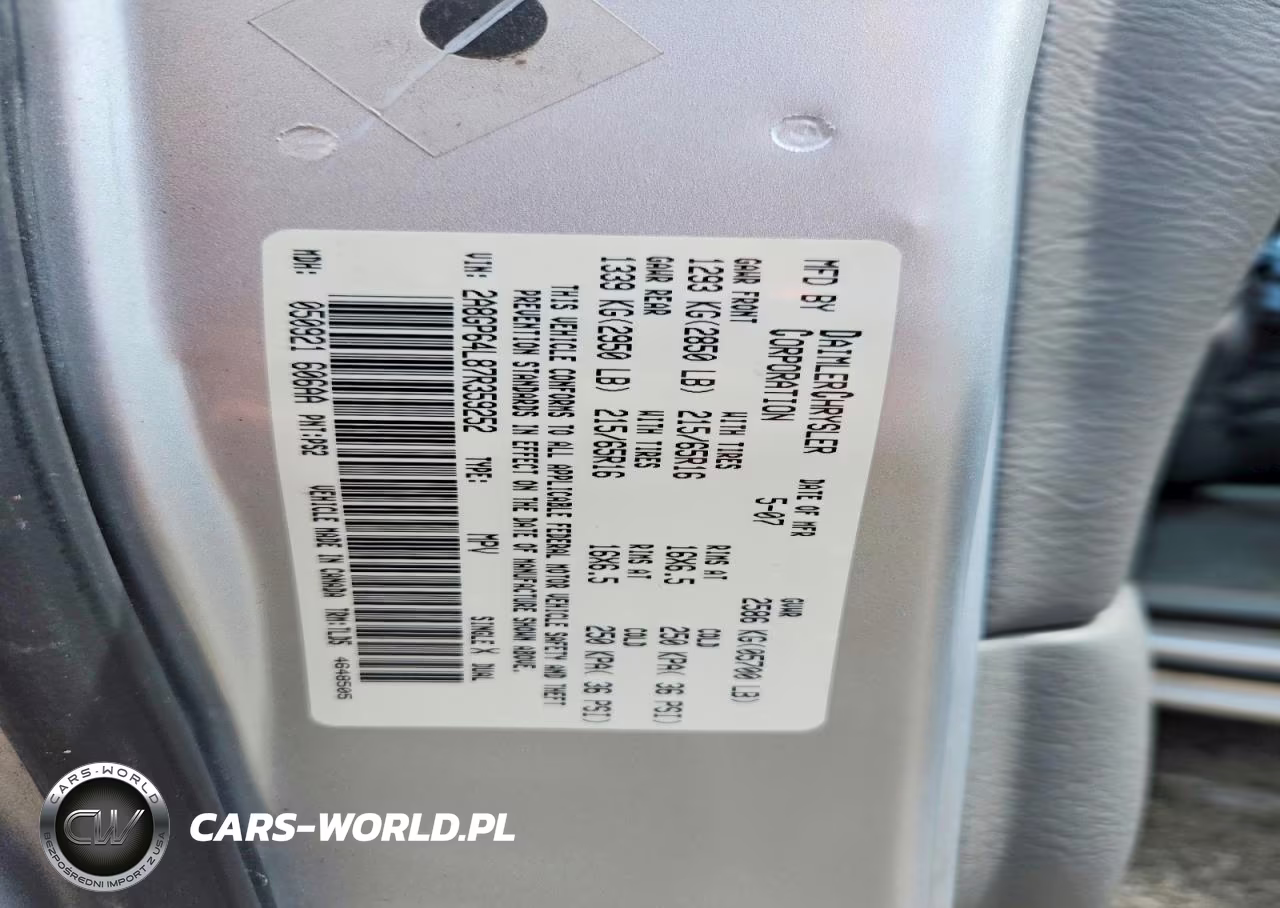 2007 Chrysler Town & Country Limited VIN:2A8GP64L87R359252 - 14