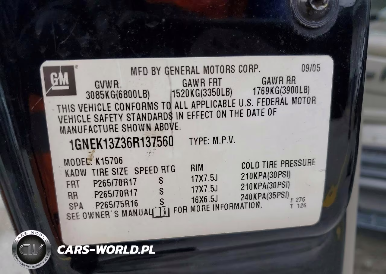 2006 Chevrolet Tahoe K1500 VIN:1GNEK13Z36R137560 - 13