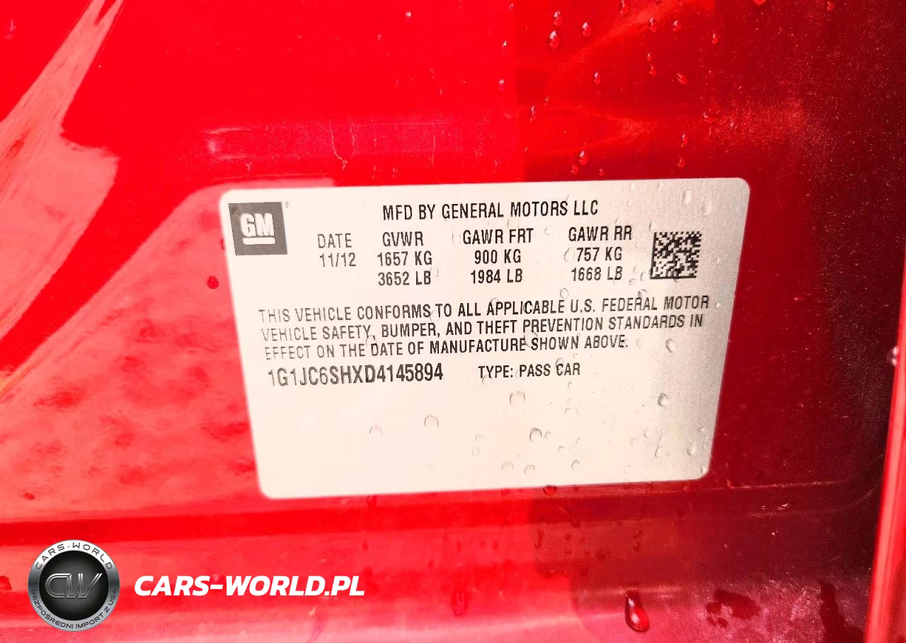 2013 Chevrolet Sonic Lt VIN:1G1JC6SHXD4145894 - 13