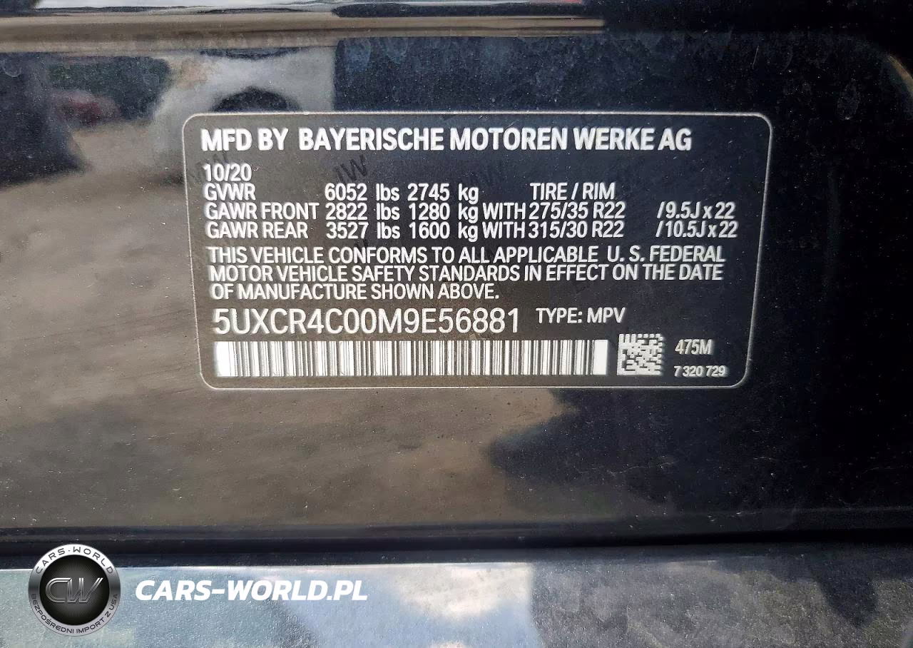2021 BMW X5 Sdrive 40I VIN:5UXCR4C00M9E56881 - 13