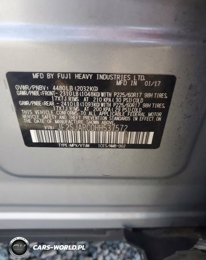 2017 Subaru Forester 2.5I Limited VIN:JF2SJARC0HH537572 - 13