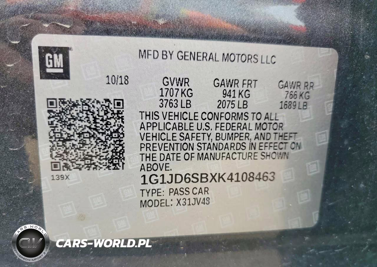 2019 Chevrolet Sonic Lt VIN:1G1JD6SBXK4108463 - 13