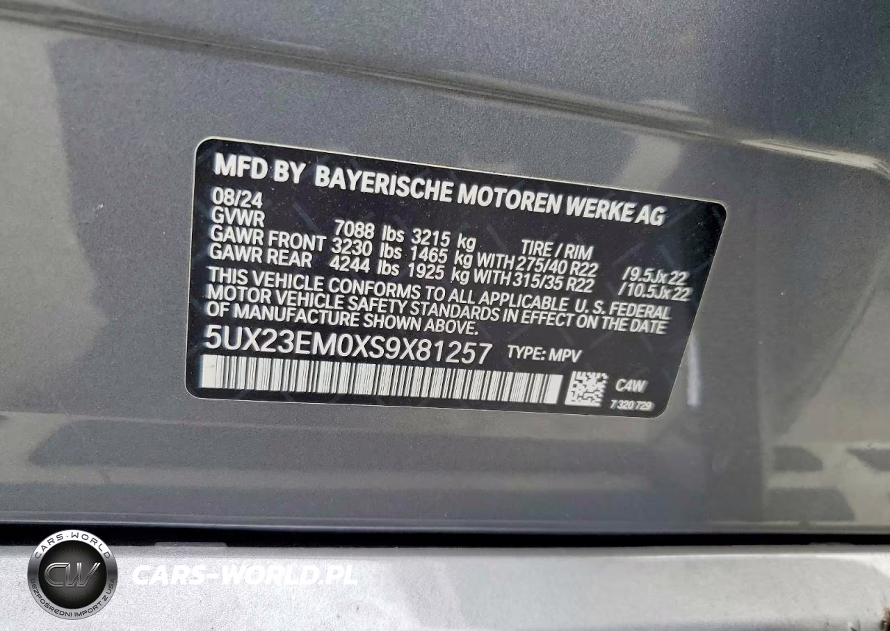 2025 BMW X7 xDrive40I VIN:5UX23EM0XS9X81257 - 13