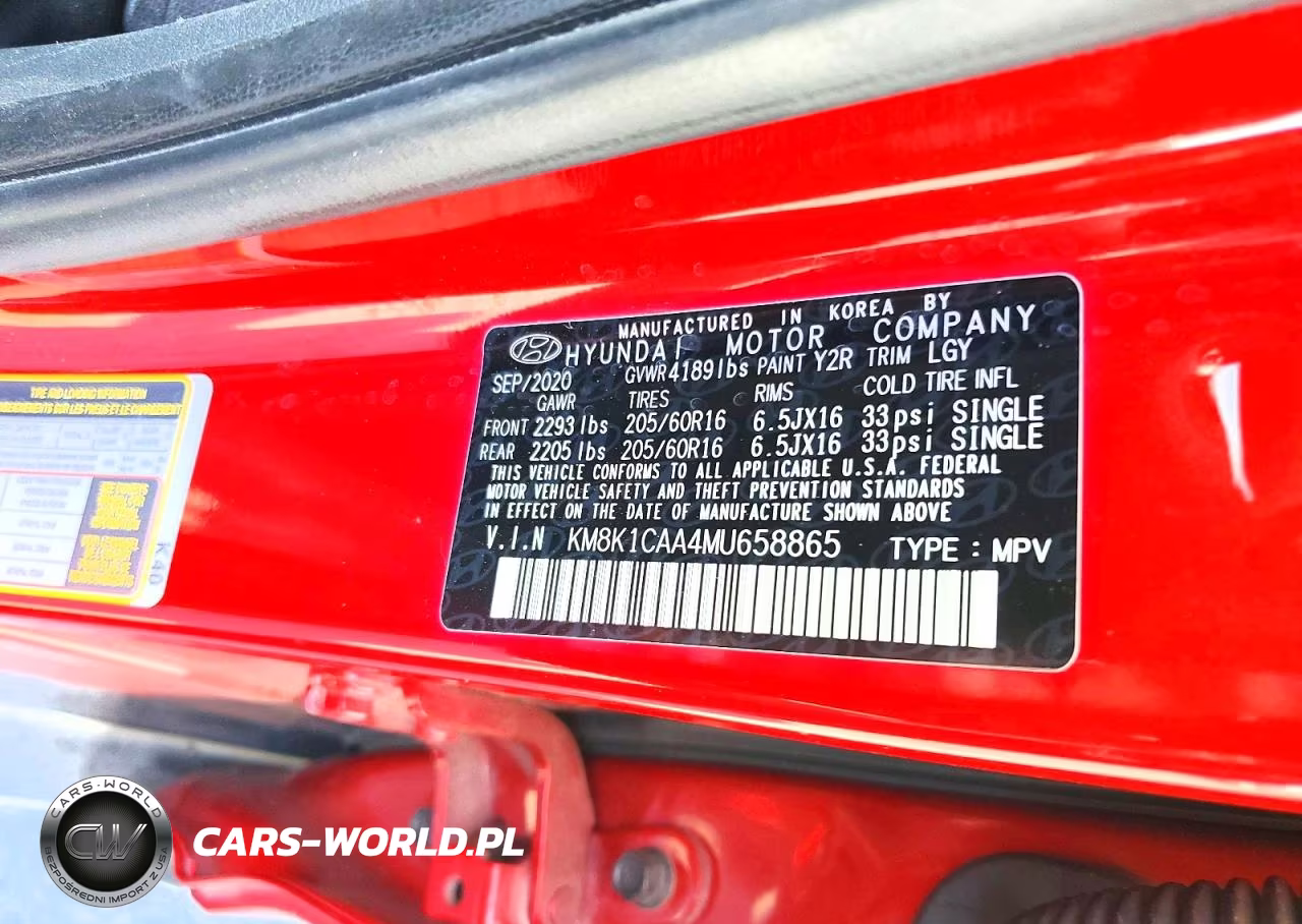 2021 Hyundai Kona Se VIN:KM8K1CAA4MU658865 - 13