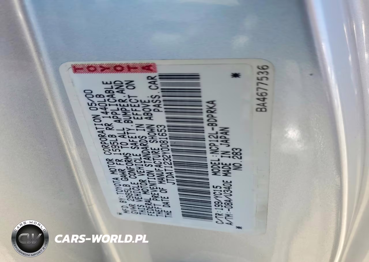 2000 Toyota Echo Base VIN:JTDAT1232Y0081653 - 12