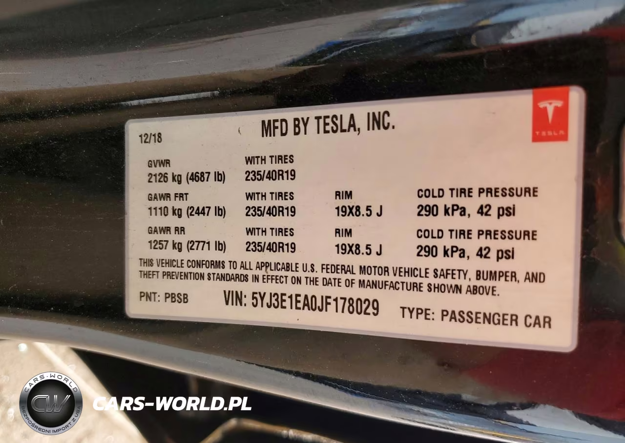 2018 Tesla Model 3 VIN:5YJ3E1EA0JF178029 - 12