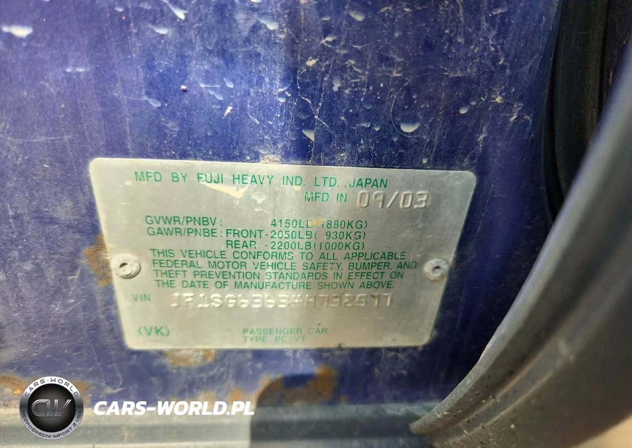 2004 Subaru Forester 2.5X VIN:JF1SG63634H732577 - 13