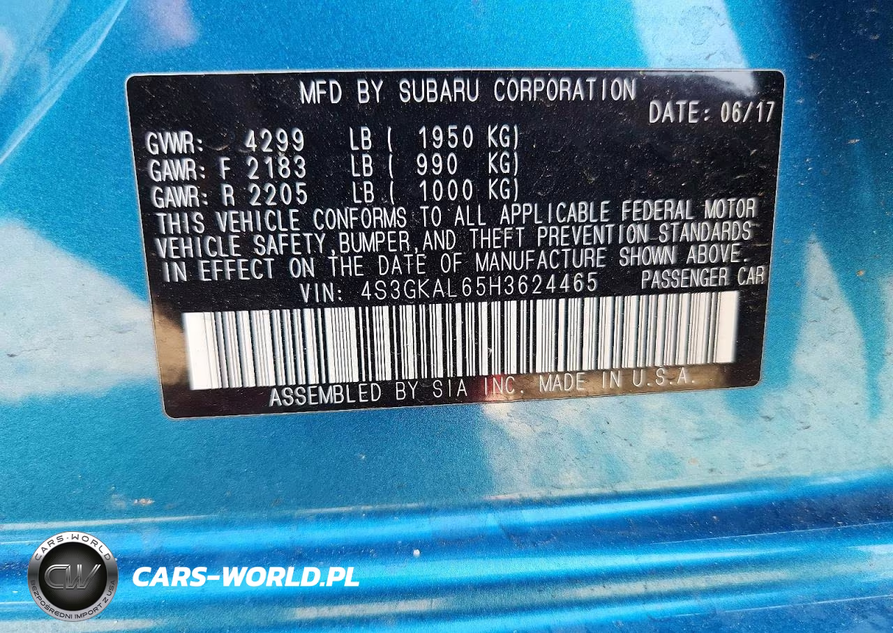 SUBARU IMPREZA SP VIN:4S3GKAL65H3624465 - 13